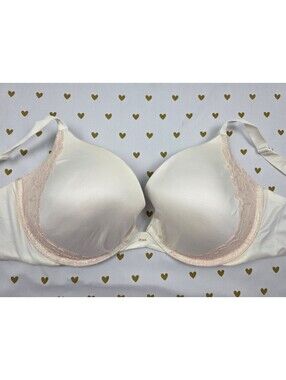 Victorias Secret FABULOUS Plunge Bra 36DD White Satin